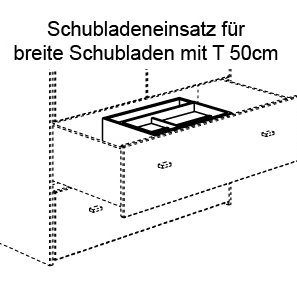 Schubkasteneinsatz mit Utensilienschale (für alle breiten Paidi Schubladen mit mind. T 50cm)