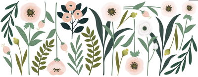 Wandsticker - Big Flowers Pink and Beige Wandsticker - Big Flowers Pink and Beige