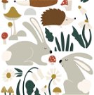 Wandsticker - Hedgehogs, Rabbits, Plants