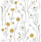 Wandsticker - Buttercups and Chamomile Flowers