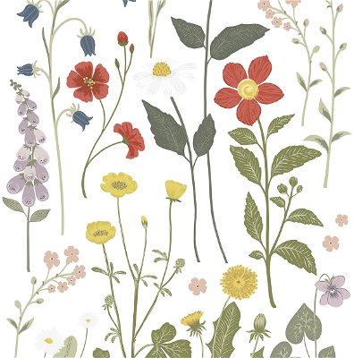 Wandsticker - Wildflowers, Buttercup & Dandellion