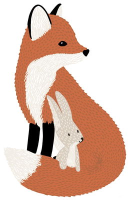 Wandsticker - Mr Fox & his friend Wandsticker - Mr Fox & his friend