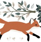 Wandsticker - Mr Fox Forest Running