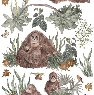 Wandsticker - Orangutan Family