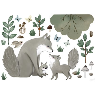 Wandsticker - Wolfsfamilie Wandsticker - Wolfsfamilie