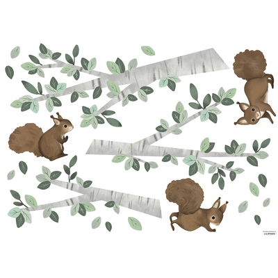 Wandsticker - Eichhörnchen und Zweige Wandsticker - Eichhörnchen und Zweige