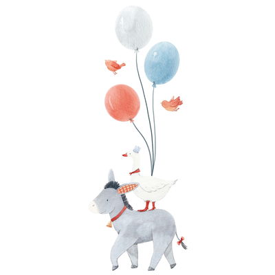 Wandsticker - Esel mit Ballons Wandsticker - Esel mit Ballons