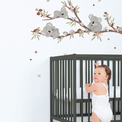 Wandsticker - Eukalyptuszweige mit Blumen Wandsticker - Eukalyptuszweige mit Blumen