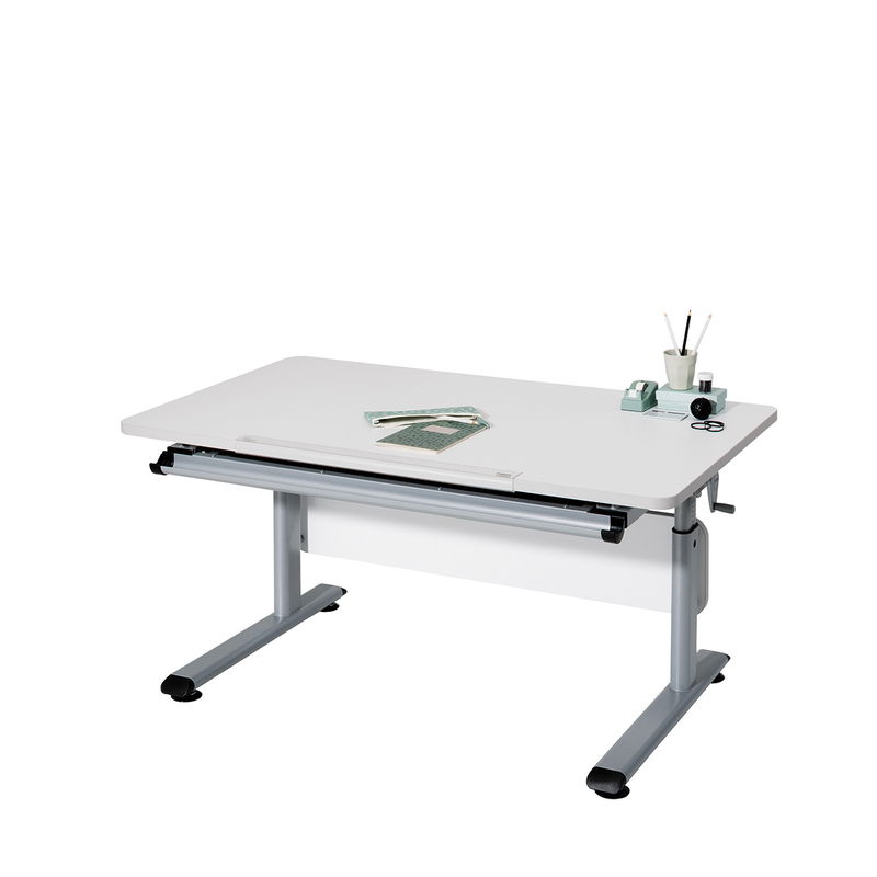 Paidi Schreibtisch Diego in B 105 cm, Gestell silber, Tischplatte kreideweiß Paidi Schreibtisch Diego in B 105 cm, Gestell silber, Tischplatte kreideweiß