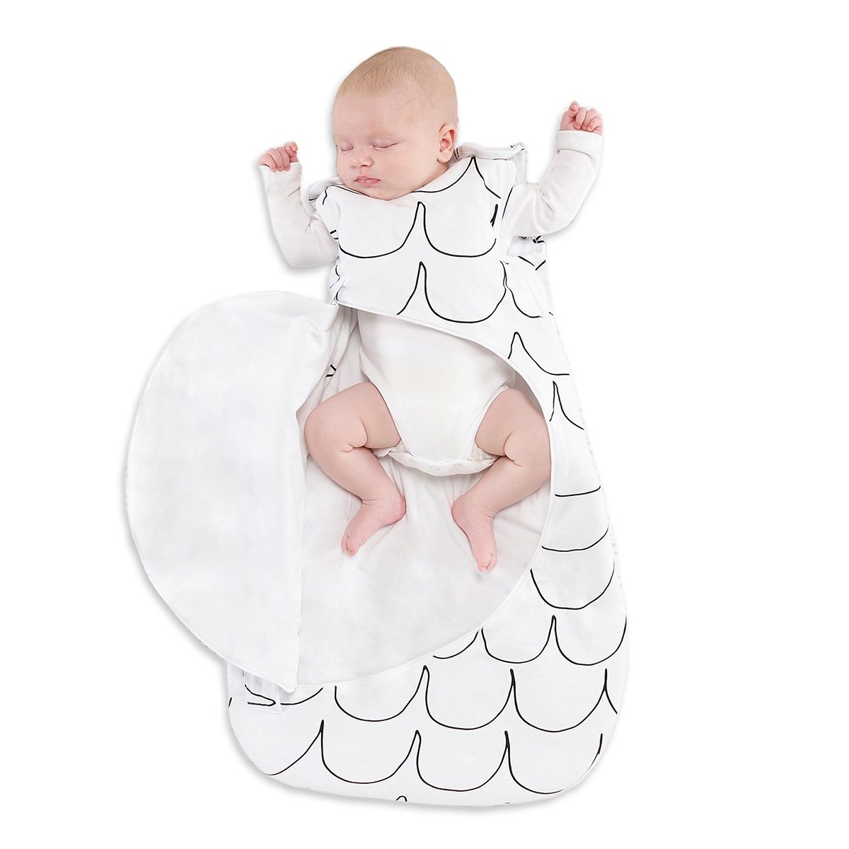 SnuzPouch Baby-Schlafsack, wave mono (0-6 Monate, Tog 2,5) *SALE*