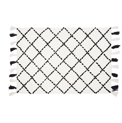 Teppich Karo weiß / schwarz 120 x 160 cm
